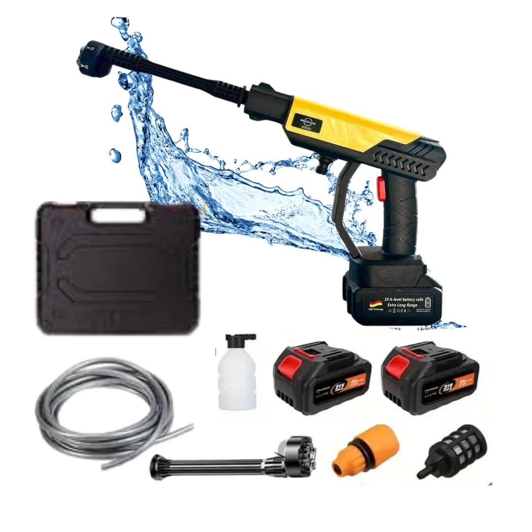 Super Star Imported Cordless Pressure Washer - 6 in 1 Adjustable Nozzle - Dual Battery 198V